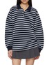 Main View - Click To Enlarge - DUNST - Striped Long Sleeve Cotton Polo Shirt