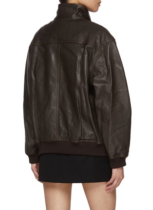 Back View - Click To Enlarge - DUNST - Stand Collar Leather Blouson Jacket