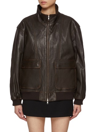 Main View - Click To Enlarge - DUNST - Stand Collar Leather Blouson Jacket