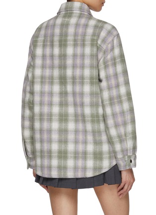 Back View - Click To Enlarge - DUNST - Quilted Check Flannel Shirt Jacket