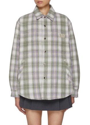 Main View - Click To Enlarge - DUNST - Quilted Check Flannel Shirt Jacket