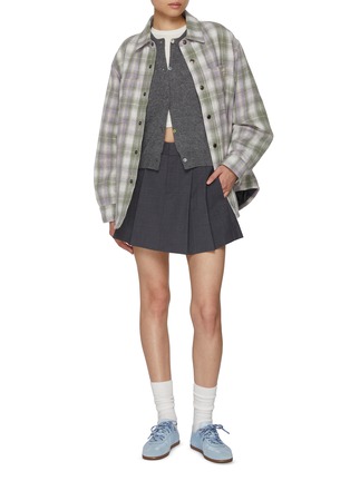 Figure View - Click To Enlarge - DUNST - Quilted Check Flannel Shirt Jacket