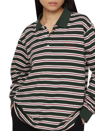  - DUNST - Striped Long Sleeve Cotton Polo Shirt