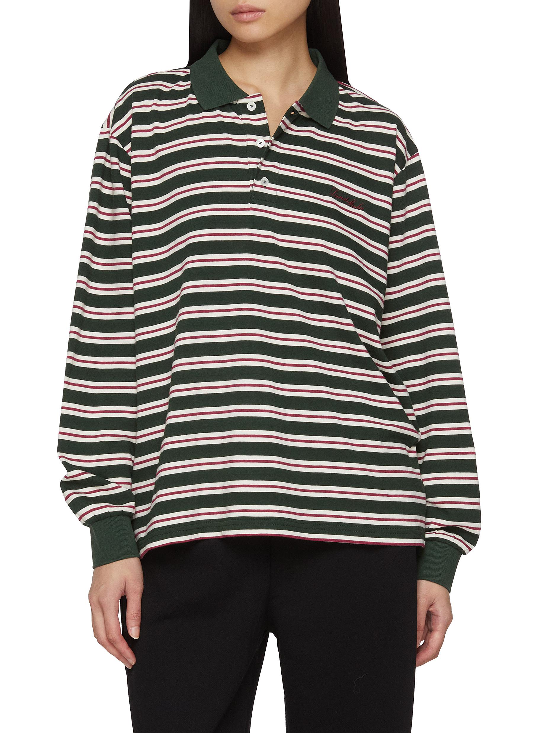 トップス clesste WIDE STRIPED POLO DRAWSTRINGS clesste WIDE STRIPED POLO DRAWSTRINGS