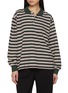 Main View - Click To Enlarge - DUNST - Striped Long Sleeve Cotton Polo Shirt