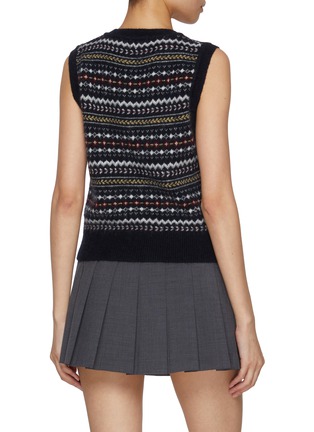 Back View - Click To Enlarge - DUNST - Patterned V-Neck Knit Vest