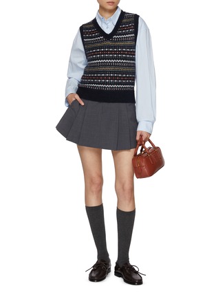 Figure View - Click To Enlarge - DUNST - Patterned V-Neck Knit Vest