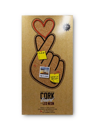 Main View - Click To Enlarge - LOCOMOCEAN - Finger Heart Neon LED Corkboard Sign