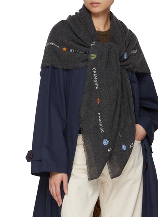 Figure View - Click To Enlarge - CITRUS - Chamaoi Paradiso Wool Blend Square Scarf