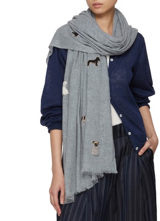 Figure View - Click To Enlarge - CITRUS - Multiple Dog Wool Blend Scarf