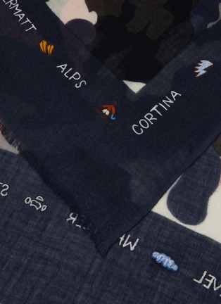 Detail View - Click To Enlarge - CITRUS - Bosanova Ski Writing Wool Scarf