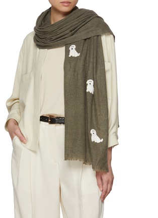 Figure View - Click To Enlarge - CITRUS - Chinlle Dog Wool Blend Scarf