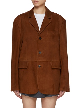 Main View - Click To Enlarge - TONYWACK - Suede Leather Tailored Jacket