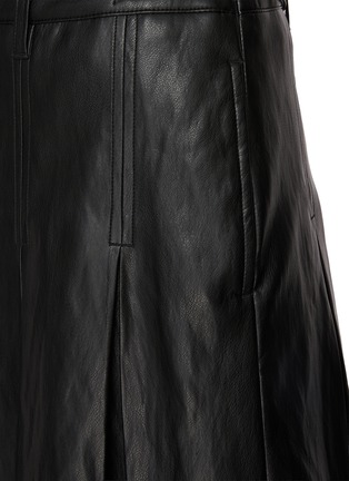  - TONYWACK - Pleated Faux Leather Midi Skirt