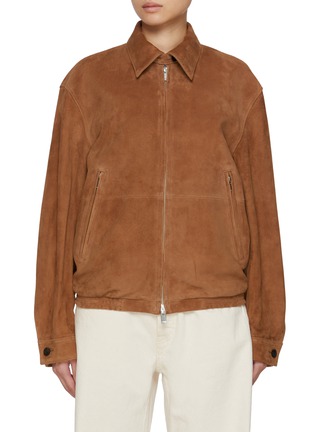Main View - Click To Enlarge - TONYWACK - Suede Leather Blouson Jacket