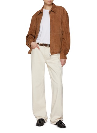 Figure View - Click To Enlarge - TONYWACK - Suede Leather Blouson Jacket