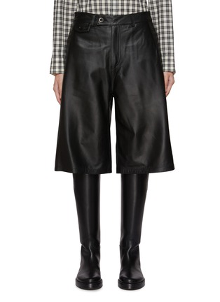 Main View - Click To Enlarge - TONYWACK - Leather Bermuda Shorts