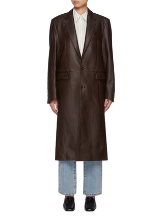Main View - Click To Enlarge - TONYWACK - Single Breasted Leather Coat