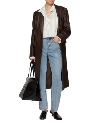 Figure View - Click To Enlarge - TONYWACK - Single Breasted Leather Coat