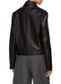 Back View - Click To Enlarge - TONYWACK - Single Breasted Leather Cropped Jacket