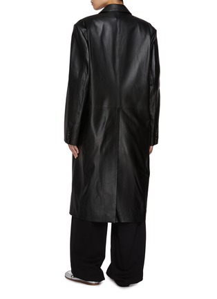 Back View - Click To Enlarge - TONYWACK - Double Breasted Leather Long Coat