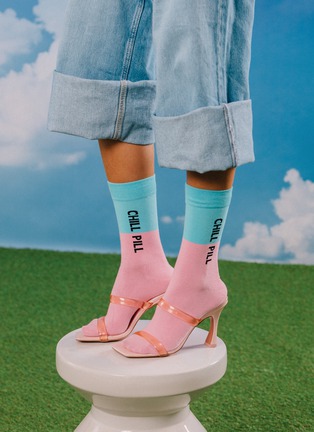Detail View - Click To Enlarge - EAT MY SOCKS - Chill Pill Over the Calf Socks