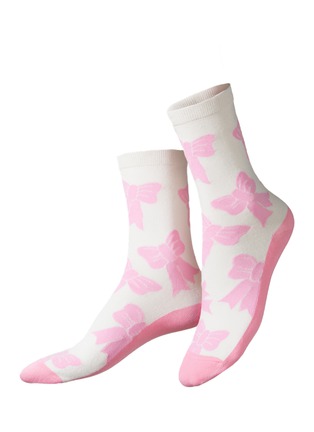 Main View - Click To Enlarge Main View - Click To Enlarge - EAT MY SOCKS - Dreamy Bow Short Crew Socks