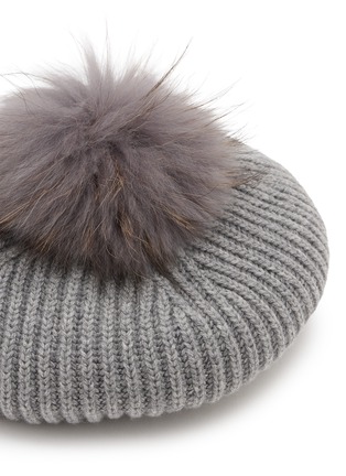 Detail View - Click To Enlarge - INVERNI - Pom Pom Cashmere Knit Beret