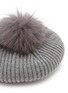 Detail View - Click To Enlarge - INVERNI - Pom Pom Cashmere Knit Beret