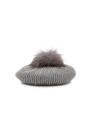 Figure View - Click To Enlarge - INVERNI - Pom Pom Cashmere Knit Beret