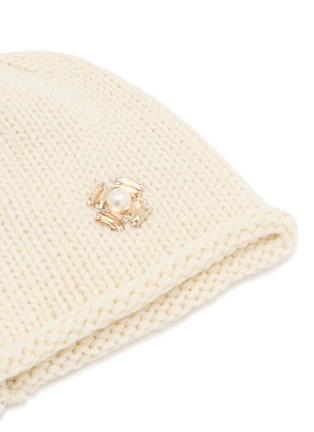 Detail View - Click To Enlarge - INVERNI - Embellished Cashmere Knit Beanie