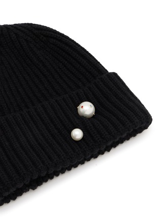 Detail View - Click To Enlarge - INVERNI - Faux Pearl Embellished Cashmere Beanie