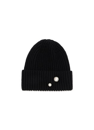 Main View - Click To Enlarge - INVERNI - Faux Pearl Embellished Cashmere Beanie