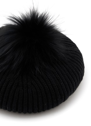 Detail View - Click To Enlarge - INVERNI - Pom Pom Cashmere Knit Beret