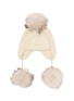 Main View - Click To Enlarge - INVERNI - Pom Pom Cashmere Knit Earflap Beanie