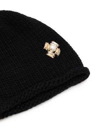 Detail View - Click To Enlarge - INVERNI - Embellished Cashmere Knit Beanie
