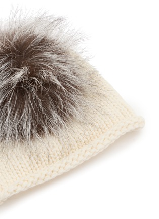 Detail View - Click To Enlarge - INVERNI - Pom Pom Cashmere Knit Beanie