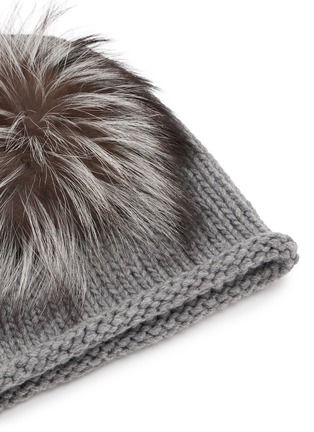Detail View - Click To Enlarge - INVERNI - Pom Pom Cashmere Knit Beanie
