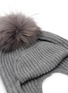 Detail View - Click To Enlarge - INVERNI - Pom Pom Cashmere Knit Earflap Beanie