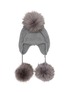 Main View - Click To Enlarge - INVERNI - Pom Pom Cashmere Knit Earflap Beanie