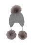 Figure View - Click To Enlarge - INVERNI - Pom Pom Cashmere Knit Earflap Beanie