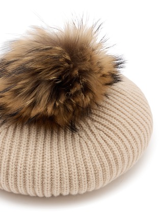 Detail View - Click To Enlarge - INVERNI - Pom Pom Cashmere Knit Beret