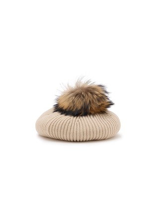 Figure View - Click To Enlarge - INVERNI - Pom Pom Cashmere Knit Beret