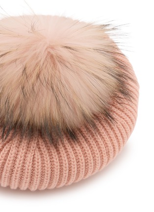 Detail View - Click To Enlarge - INVERNI - Pom Pom Cashmere Knit Beret
