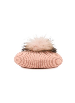 Figure View - Click To Enlarge - INVERNI - Pom Pom Cashmere Knit Beret