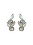 LANE CRAWFORD VINTAGE ACCESSORIES 1940's Silver Toned Crystal Clip On Earrings