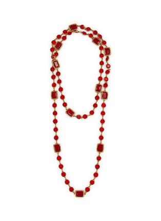 Main View - Click To Enlarge - LANE CRAWFORD VINTAGE ACCESSORIES - 1980's Gold Toned Crystal Necklace