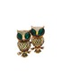 LANE CRAWFORD VINTAGE ACCESSORIES 1940's Gold Toned Owls Crystal Brooch