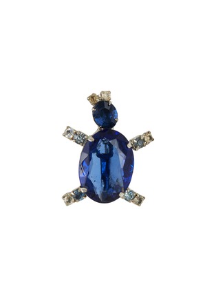 Main View - Click To Enlarge - LANE CRAWFORD VINTAGE ACCESSORIES - 1950's Silver Toned Crystal Brooch