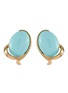 LANE CRAWFORD VINTAGE ACCESSORIES 1950's Gold Toned Turquoise Clip On Earrings